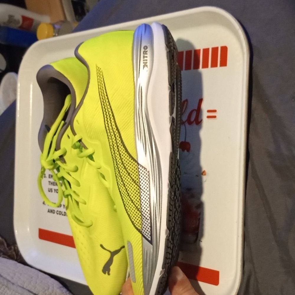 Mens Puma Nitro Velocity 2, NWOT, Neon Green & Silver,Gray Size 11.5,